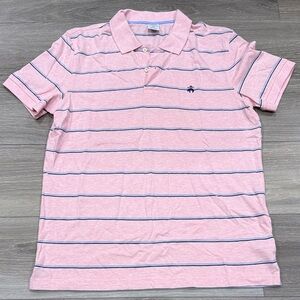 Brooks Brothers Men's Pink Striped Polo Shirt XL